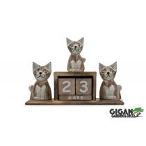 Calendario gatto in legno  24X17CM